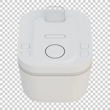 White Rice Cooker Front View 3D Render Illustration Stock Illustration