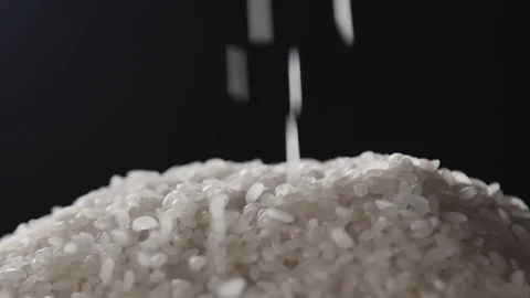 White rice is falling down. Stock Footage 113031063