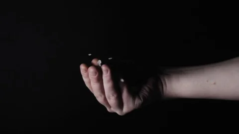 White rice is falling down. Stock Footage 113031072