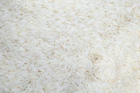 White rice grain pattern close up, Asian food. Stock Photos