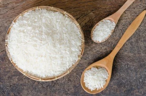 White rice  grains Stock Photos