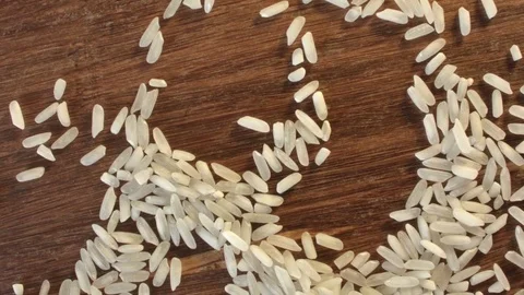White rice heap on the table 스톡 동영상 79327781