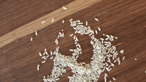 White rice heap on the table Vídeos de archivo 79328915