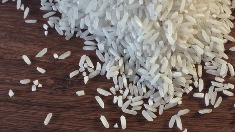 White rice heap on the table 動画素材 79356218
