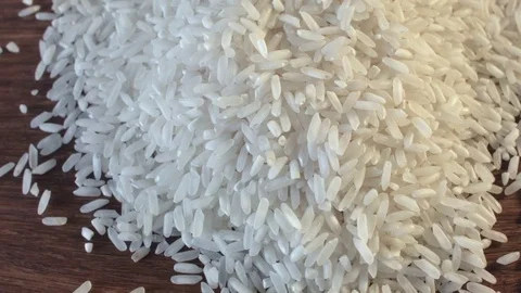 White rice heap on the table Vídeo Stock 79508792