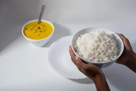 White rice with mango curry Stock Photos
