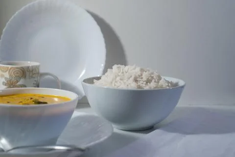 White rice with mango curry Stock Photos