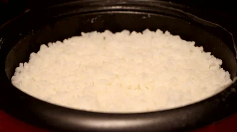 White Rice in Rice Cooker Stock Footage 50941745