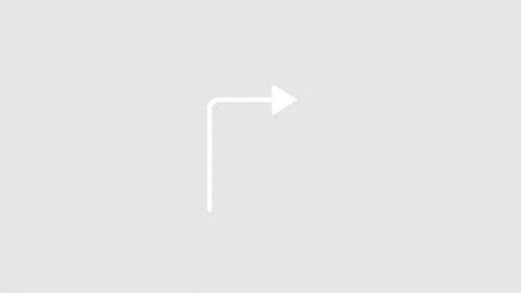 White Right Angle Arrow Turn Motion Animation Stock Footage 330433431