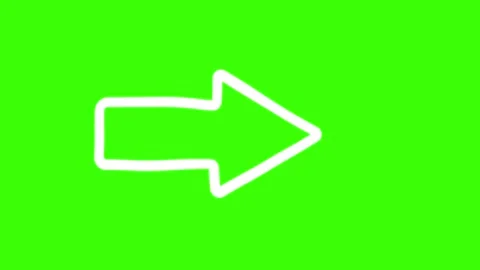White right arrow animated hand drawn outline direction sign wiggling and p.. Stock Footage 347694531