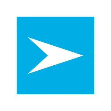 White right arrow in blue square Stock Illustration