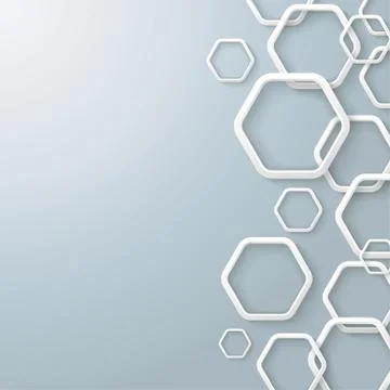 White right hexagons Stock Illustration