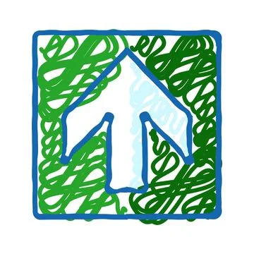 White right left arrow emergency icon doodle illustration Stock Illustration