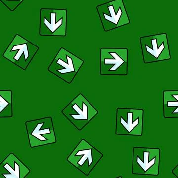 White right left arrow emergency vector seamless pattern Stock Illustration
