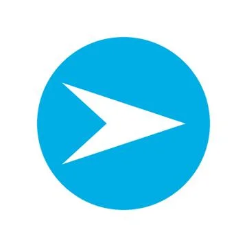 White right (next) arrow in blue circle Stock Illustration