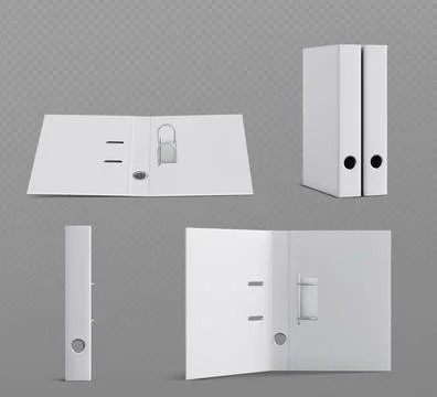 White ring binder folder collection イラスト素材