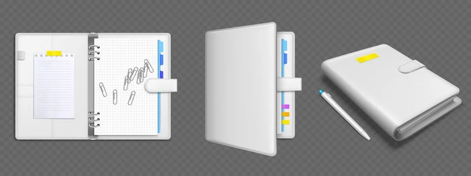 White ring binder mockup set Stock Illustration