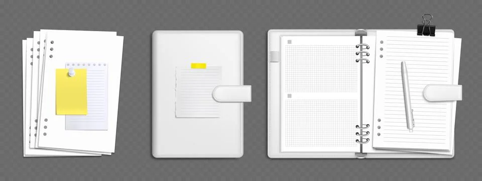 White ring binder mockup set Stock Illustration