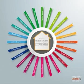 White ring with house colored flags 스톡 일러스트