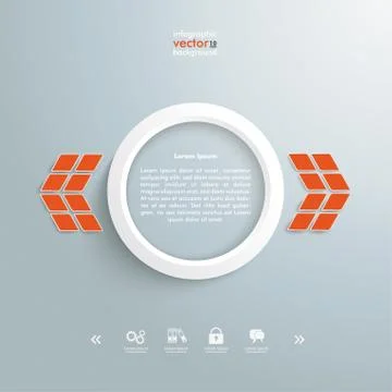 White ring orange arrows website template design Stock Illustration