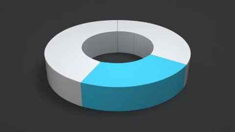 White ring pie chart with one blue sector Stock Illustration