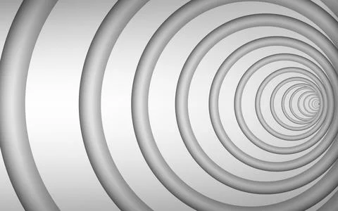 White ring tunnel patttern background Stock Illustration