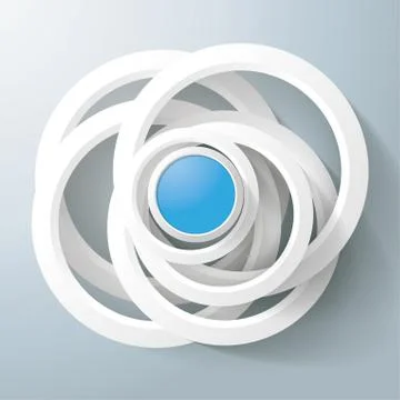 White rings blue circles magic centre Stock Illustration
