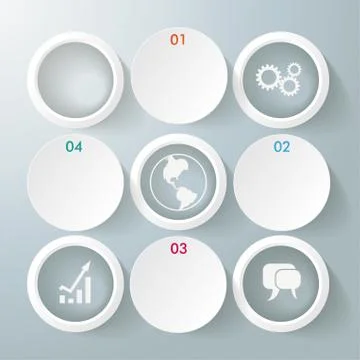 White rings with circles 4 options Stock Illustration