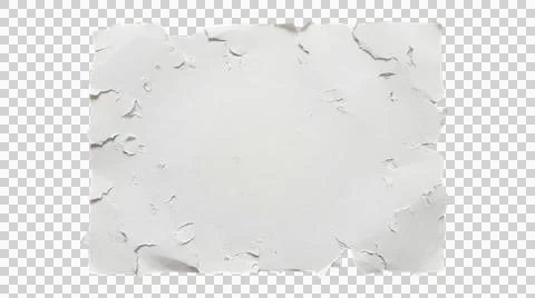 White ripped paper piece with torn and curled edges isolated on transparent.. Stock Illustration
