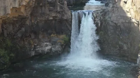 White River Falls State Park Waterfall in Central Oregon 1920x1080 Stock Footage 12253723