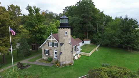 White River Lighthouse on Lake Michigan Vidéo 262573437