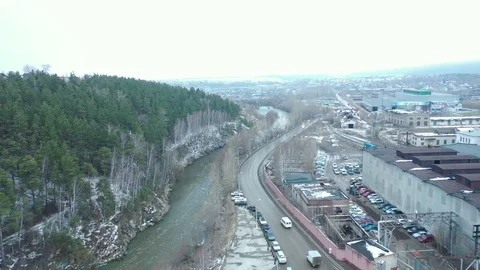 The White river in the town of Beloretsk Video stock 119356414
