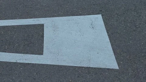 White road marking on asphalt pavement Stock Footage 329510022