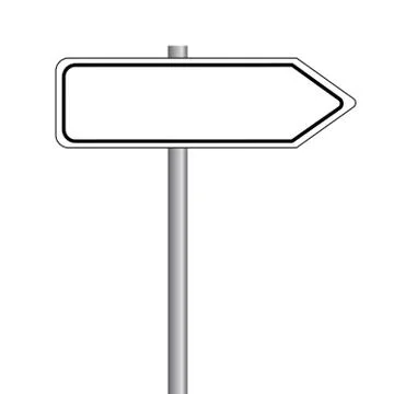 White road sign direction pointer. Eps10 Vector. Illustrazione stock