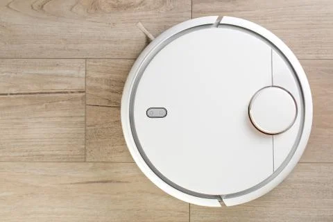 White robot cleaner Foto stock
