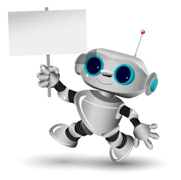 White Robot Stock Illustration
