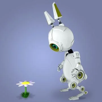 White robot rabbit Stock Illustration