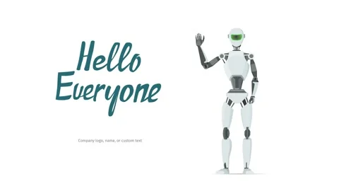White robot shows emotions. Artificial intelligence. Cybernetic template. Stock Footage 143346852