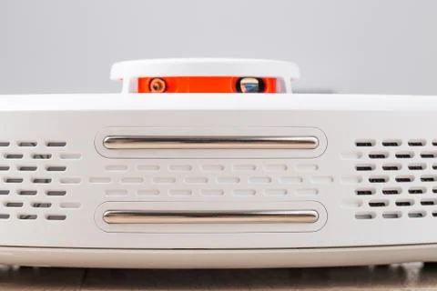 White robot vacuum cleaner Stock Photos