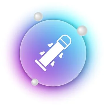 White Rocket icon isolated on white background. Blue and purple gradient ci.. Ilustração Stock