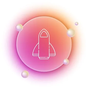 White Rocket ship icon isolated on white background. Space travel. Orange a.. Stock Illustration