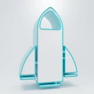 White Rocket ship icon isolated on grey background. Space travel. Minimalis.. Stock Photos