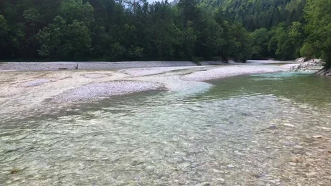 White rocks and a small river in Slovenia Stock Footage 112042223