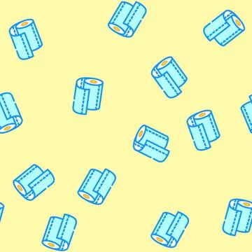 White roll paper towel vector seamless pattern Stock Illustration