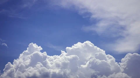 White rolling clouds time lapse change to dark storm clouds Stock Footage 64268962
