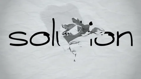 White rolling crumpled paper effect, with word problem solution success concept Video stock 66441937