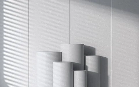 White room and empty stage, 3d rendering. イラスト素材