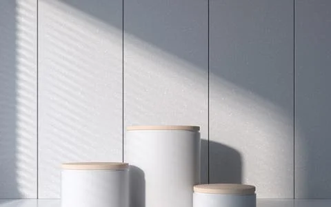 White room and empty stage, 3d rendering. イラスト素材