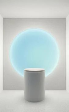 White room and empty stage, 3d rendering. Stock Illustration