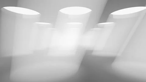 White room and rays of light through the ceiling. Stock Footage 239003350